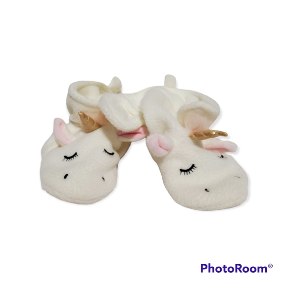 Unicorn House Slippers Girls Toddlers Velcro Strap and Closure - Picture 3 of 8